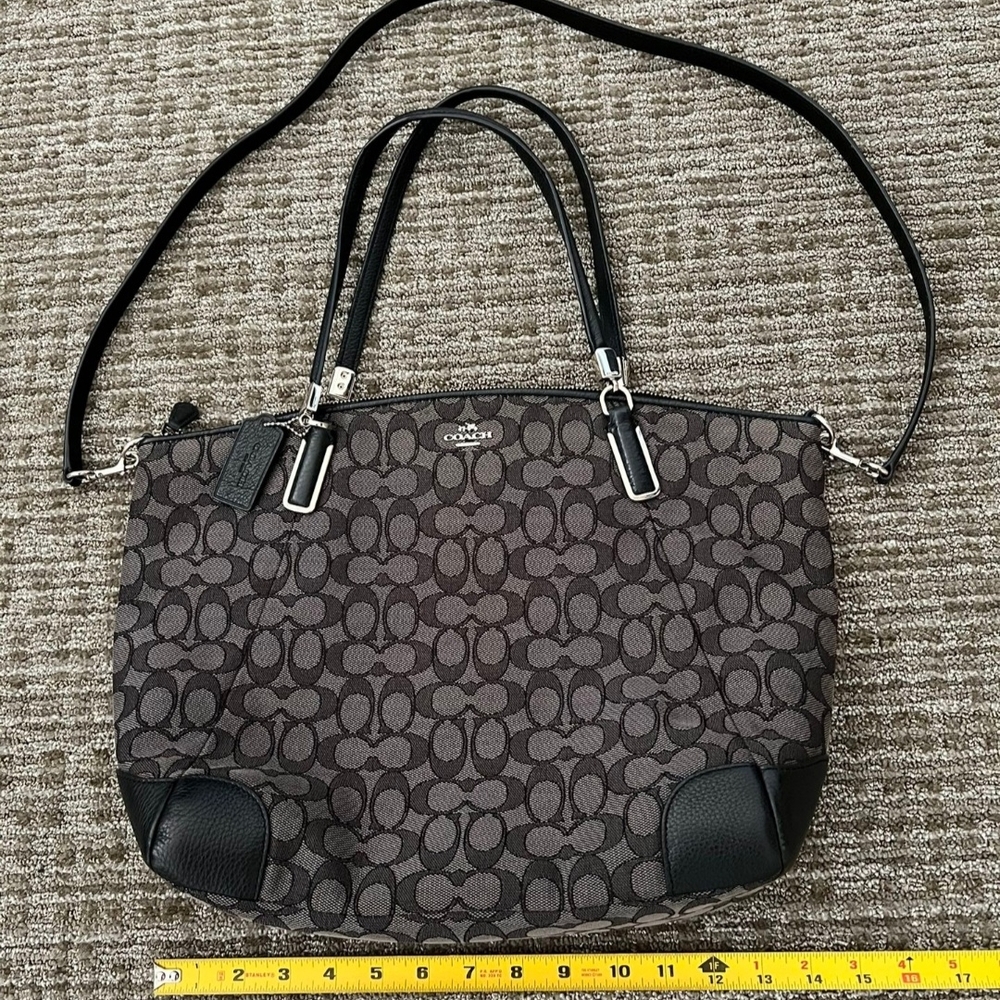 Coach Black and Gray Signature Tote Bag